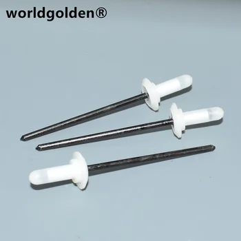 worldgolden 100vnt automatiniai spaustukai Plieninė šerdies aliuminio kniedė su plastikiniu dangteliu, skirta Toyota 75547-51021
