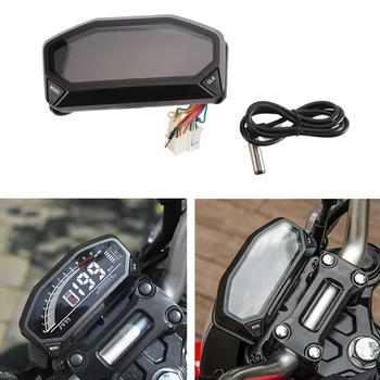 YG150-23 Motociklų spidometras Universalus reguliuojamas LED LCD skaitmeninis odometras Tachometras 1,2,4 cilindrų keitimui