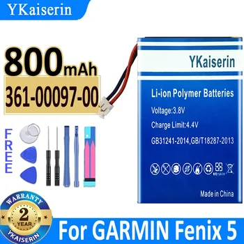 YKaiserin baterija 361-00097-00 800mAh už GARMIN Fenix 5 Fenix5 Bateria + Track Code