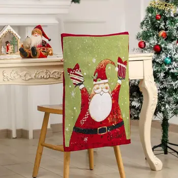 Šventinis kėdės užvalkalas Kėdės užvalkalas Kalėdoms Šventiniai kalėdinių kėdžių užvalkalai Kalėdų senelio sniego senio dizainas Patobulinkite su išmatomis