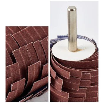 Švitrinio popieriaus šlifavimo rato rotacinio įrankio priedas, skirtas labai saugiai poliruoti sudėtingus paviršius su 3 mm kotu ir 80 600 # kruopomis