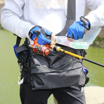 Žvejybos reikmenų priedai Krepšys Kryžminis kūno krepšys Juosmens krepšys Diržo krepšys su D žiedais ir juosmens dirželiu žvejybos reikmenims