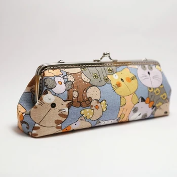【Katės ir paukščiai】Originalus rankų darbo rašiklio krepšys Maži daiktai Bakalėjos prekių laikymo krepšys,Sandėlyje